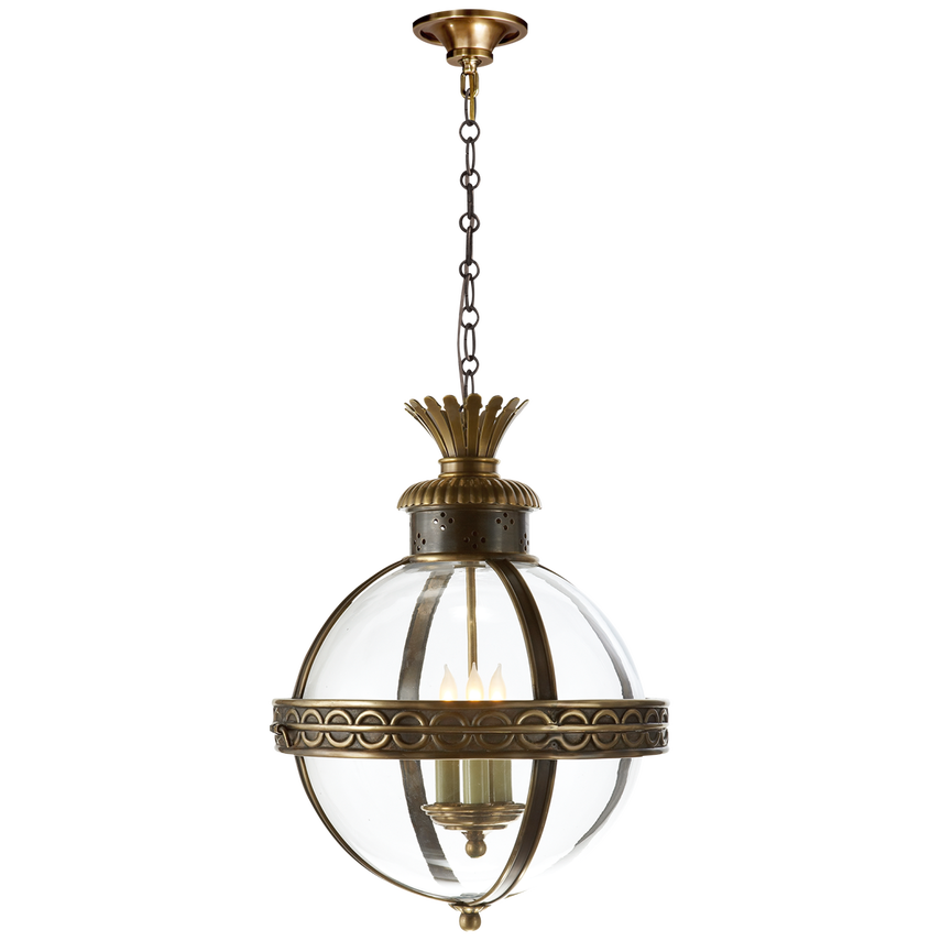 Crown Top Banded Globe Lantern